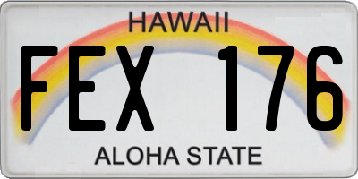 HI license plate FEX176