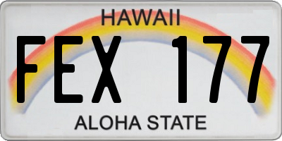 HI license plate FEX177