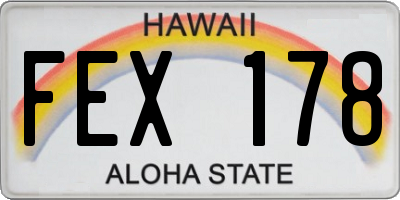 HI license plate FEX178