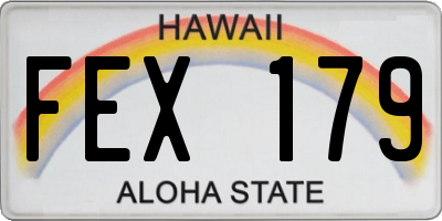 HI license plate FEX179