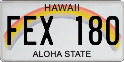 HI license plate FEX180