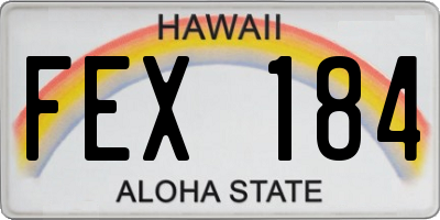 HI license plate FEX184