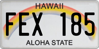 HI license plate FEX185
