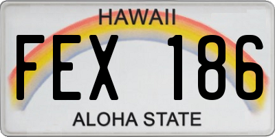 HI license plate FEX186