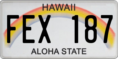 HI license plate FEX187