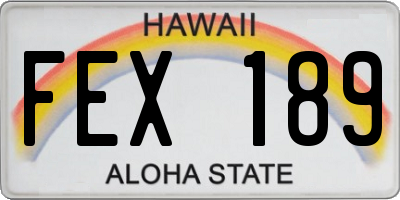 HI license plate FEX189