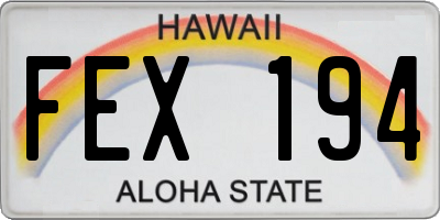 HI license plate FEX194