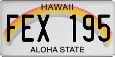 HI license plate FEX195