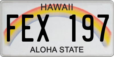 HI license plate FEX197