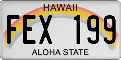 HI license plate FEX199