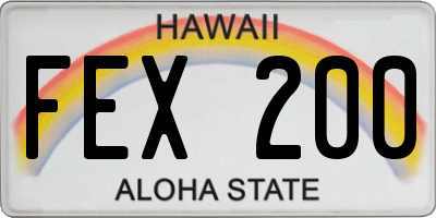 HI license plate FEX200