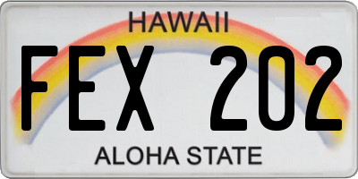 HI license plate FEX202