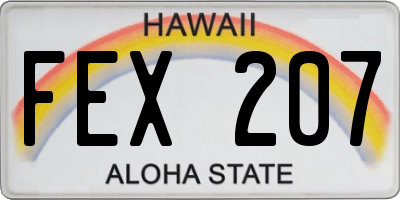 HI license plate FEX207