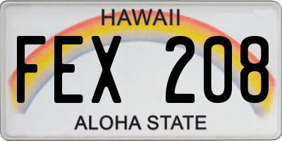 HI license plate FEX208