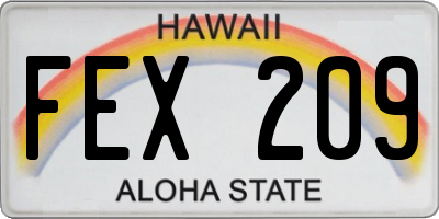 HI license plate FEX209