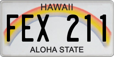 HI license plate FEX211