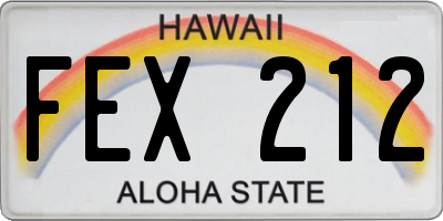 HI license plate FEX212