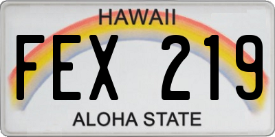 HI license plate FEX219