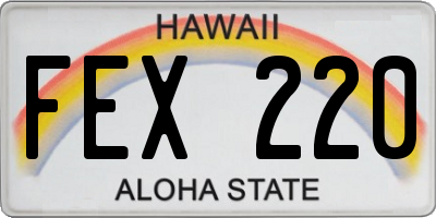 HI license plate FEX220