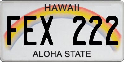 HI license plate FEX222