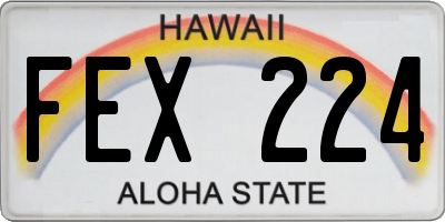 HI license plate FEX224