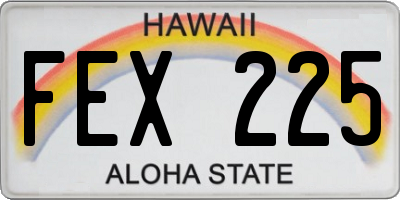 HI license plate FEX225