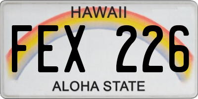 HI license plate FEX226