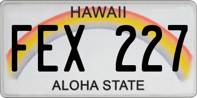 HI license plate FEX227