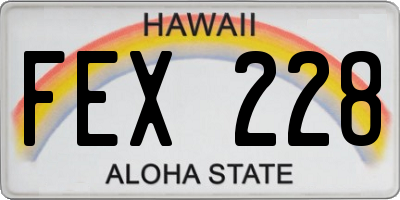 HI license plate FEX228