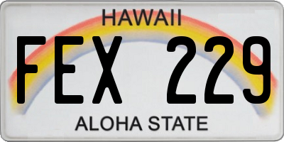 HI license plate FEX229