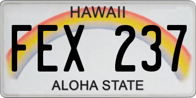 HI license plate FEX237