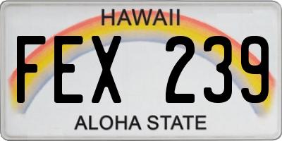 HI license plate FEX239