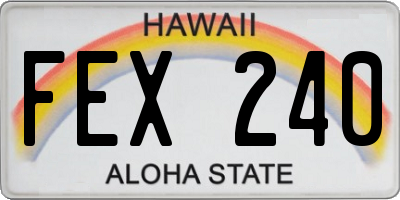 HI license plate FEX240