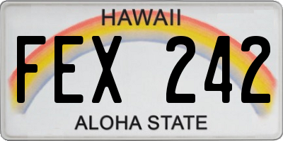 HI license plate FEX242