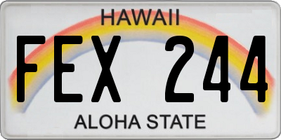 HI license plate FEX244