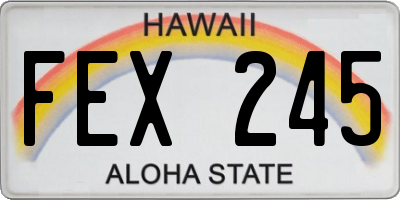 HI license plate FEX245