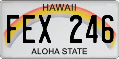 HI license plate FEX246