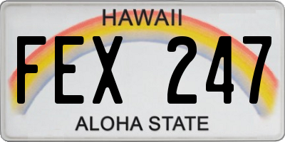 HI license plate FEX247