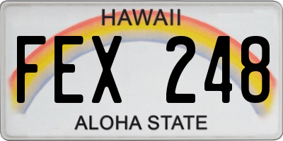 HI license plate FEX248