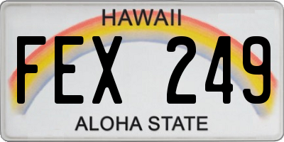HI license plate FEX249