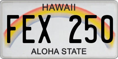 HI license plate FEX250