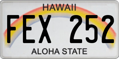 HI license plate FEX252