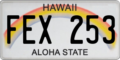 HI license plate FEX253