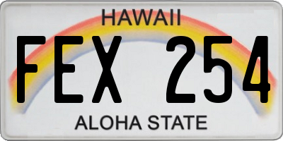 HI license plate FEX254