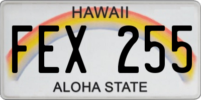 HI license plate FEX255