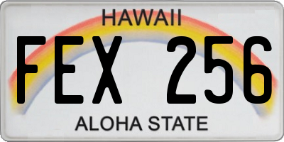 HI license plate FEX256