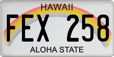 HI license plate FEX258