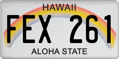 HI license plate FEX261