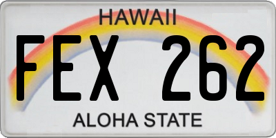 HI license plate FEX262