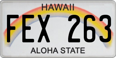 HI license plate FEX263